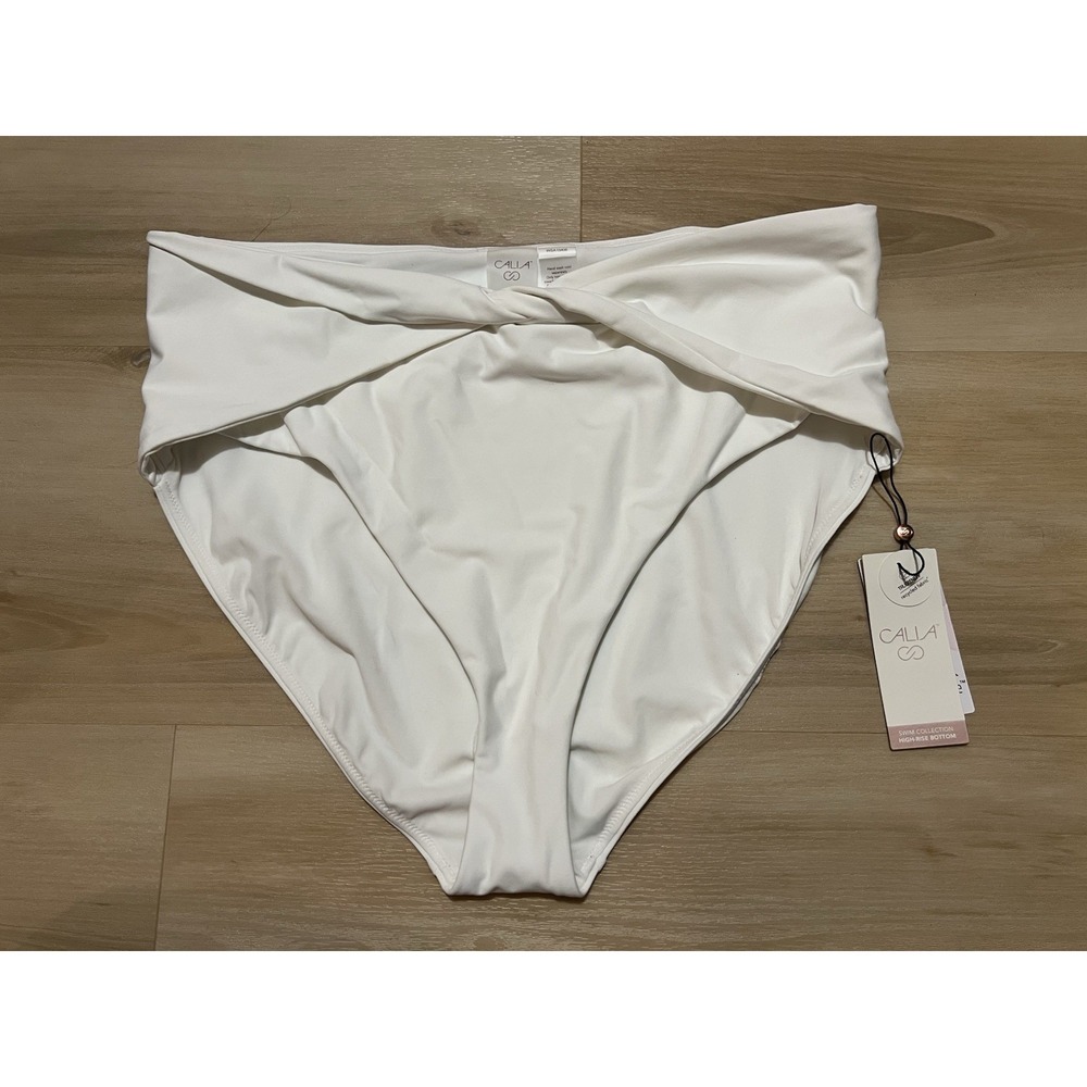 Calia High Rise Twist Front Bottom Pure White XXL NWT $58
